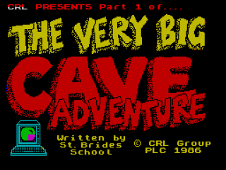 The Very Big Cave Adventure title screen for ZX Spectrum